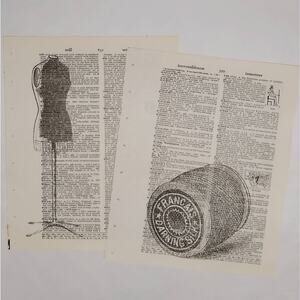Sewing Vintage Dictionary Prints, Seamstress Prints, Book Page Prints